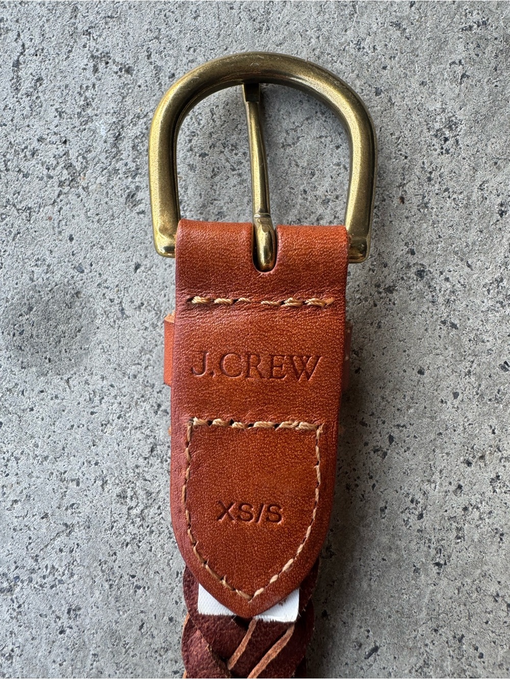 J. Crew Braided Leather Belt in Rich Brown Cognac with Brass Buckle XS/S 40” - Picture 8 of 16
